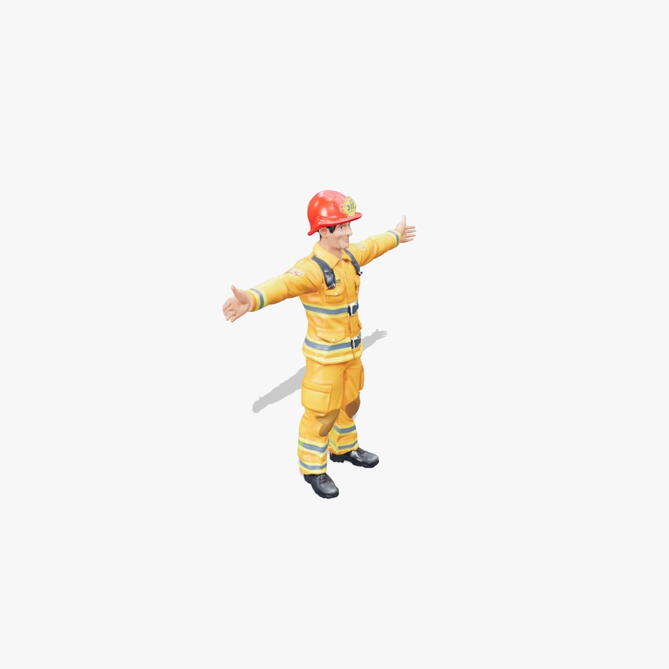 Cheerful Firefighter model pack